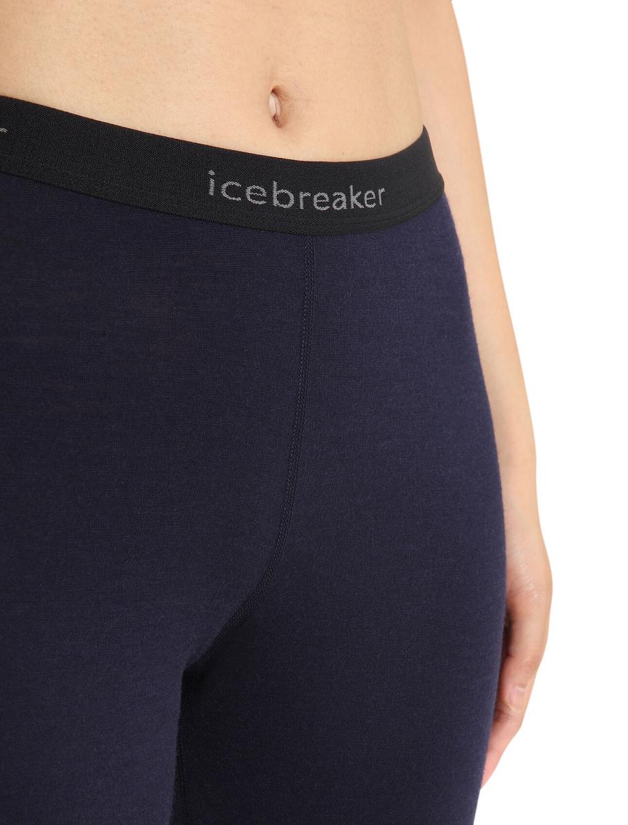 Midnight Navy Women's Icebreaker Merino 200 Oasis Thermal Leggings | USA 1549QMAZ